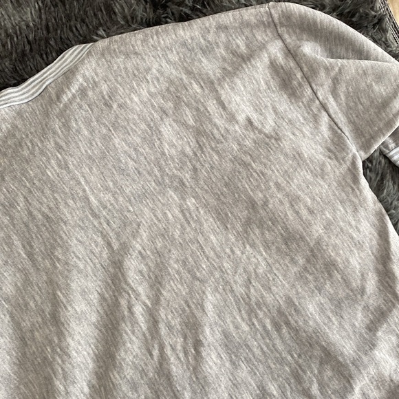 Old school light Gray and pale blue Striped winter theme crewneck Sweater - Picture 11 of 17